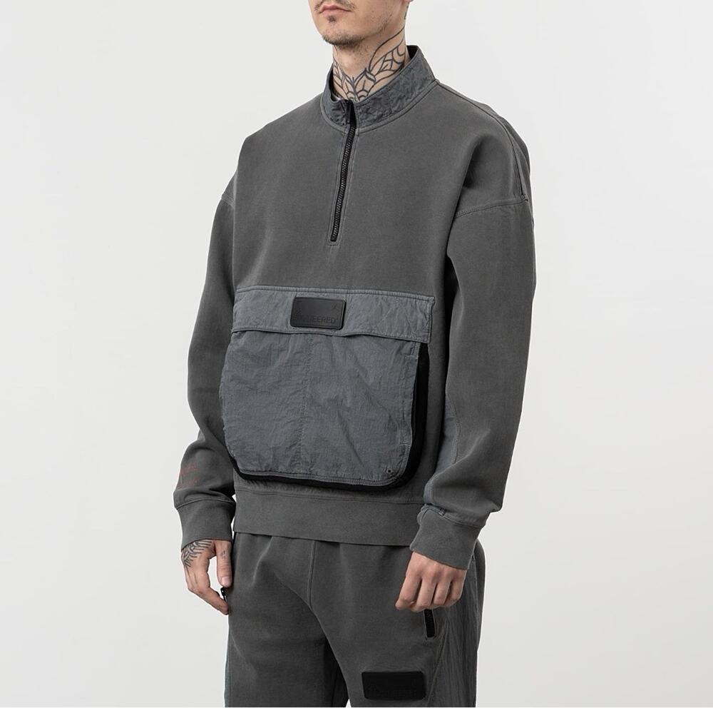 Jordan 23 Engineered Pullover 1/4 Zip Sweatshirt Grey Utility Pocket Mens M
